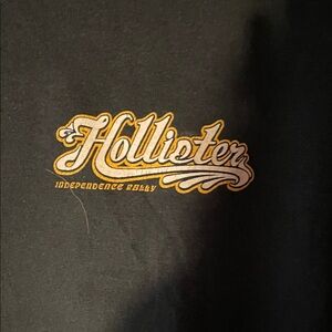 Hollister Black Tee with Gold and White Logo
